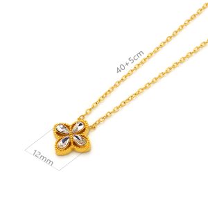 TN896a Dây chuyền nữ titan mặt hình hoa 4 cánh đính đá