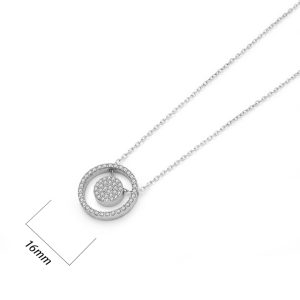 TN899a Dây chuyền nữ titan mặt hình tròn đính full kim