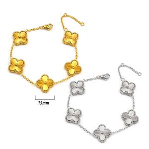 TA243d Lắc tay titan Van cleef chạm móc máy size 15mm