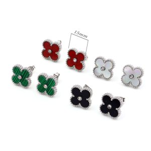 TB201a Bông tai titan hoa 4 cánh Van Cleef size 15mm