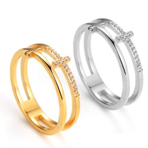 TC135k Nhẫn titan thanh giá đính kim tấm