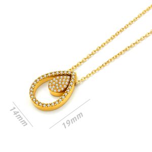 TN114a Dây chuyền nữ titan hình giọt nước đính full kim