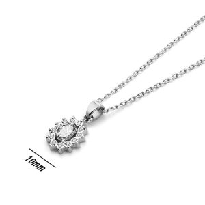 TN160b Dây chuyền nữ titan mặt hình ovan đính full kim