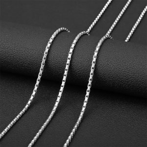 DN003c Dây chuyền nam titan 3mm kiểu bông dừa mắc dài