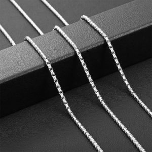 DN003d Dây chuyền nam titan 3mm kiểu bông dừa mắc dài