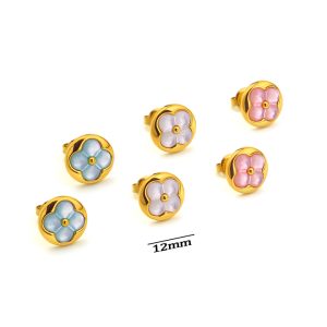 TB318d Bông tai nữ titan LV hình tròn