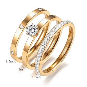 TC024d sét 3 chiếc nhẫn combo nhẫn nữ titan