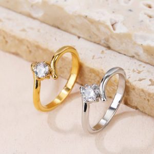 TC197c Nhẫn nữ titan 1 hột cao