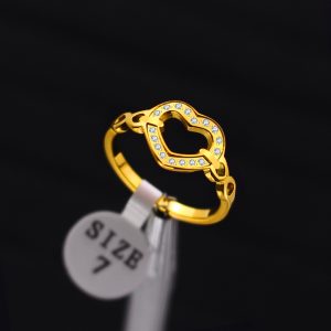 TC346d Nhẫn nữ titan trái tim đính full kim tấm