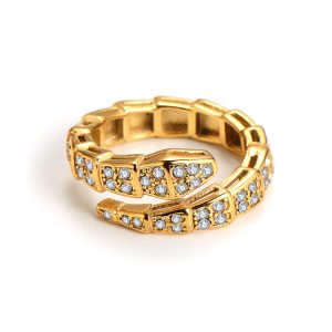 TC347b nhẫn titan con rắn full kim