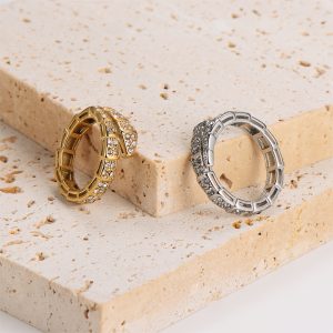 TC347d nhẫn titan con rắn full kim