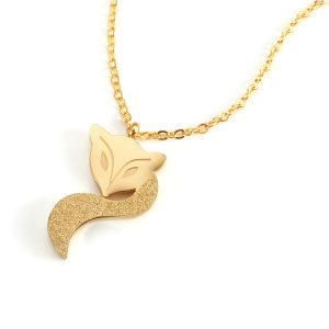 TN004f Vòng cổ titan hồ ly dây chuyền titan con cáo