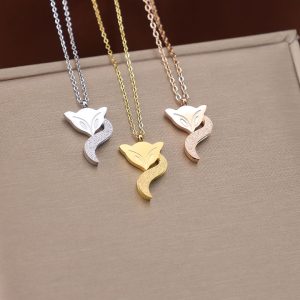 TN004j Vòng cổ titan hồ ly dây chuyền titan con cáo