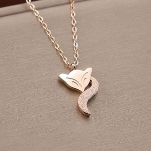 TN004m Vòng cổ titan hồ ly dây chuyền titan con cáo