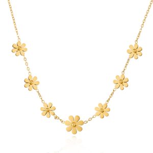 TN043a Dây chuyền titan hoa cúc cách điệu