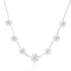 TN043b Dây chuyền titan hoa cúc cách điệu