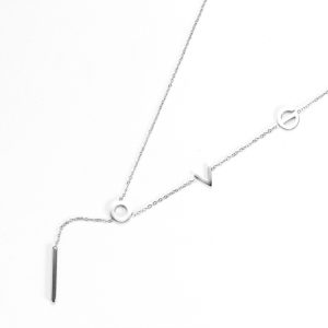 TN066b Dây chuyền nữ titan chữ love cách điệu