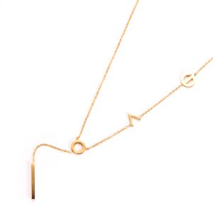TN066c Dây chuyền nữ titan chữ love cách điệu
