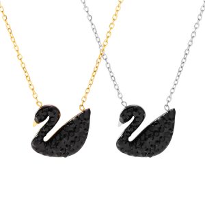 TN109a Vòng cổ dây chuyền titan thiên nga đen