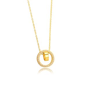 TN356e Dây chuyền titan 2 nhẫn lồng đính đá