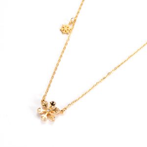 TN410g Dây chuyền titan hoa tuyết màu vàng