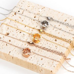 TN571e Dây chuyền titan thời trang họa tiết quả trám