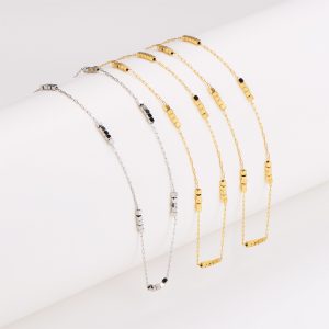 TN698l Dây chuyền nữ titan hạt vuông cách điệu