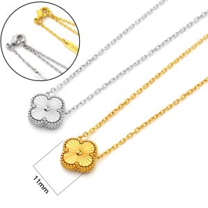 TN881c Dây chuyền titan van cleef size 11mm chạm móc máy