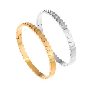 TV171c Vòng tay nữ titan họa tiết vẩy cá có 2 màu tùy chọn