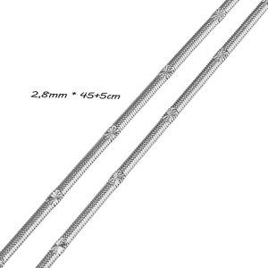 D014e Dây mì mì dẹp trơn titan chạm chiếu cách điệu không kèm mặt