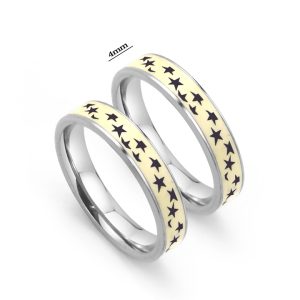 NC005a Nhẫn inox cặp đôi hình ngôi sao