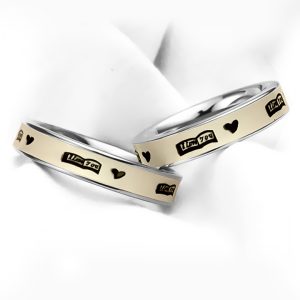 NC008a Nhẫn cặp inox chữ i love you