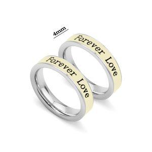 NC051a Nhẫn cặp đôi inox chữ forever love