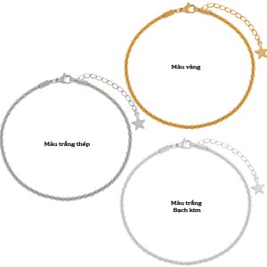 TA668d Lắc chân nữ titan xoắn trơn