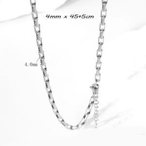 TN522b Dây chuyền titan ô chữ nhật bo cạnh