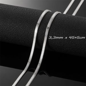 TN531b Dây chuyền titan trơn không kèm mặt kiểu cán dẹp 3mm