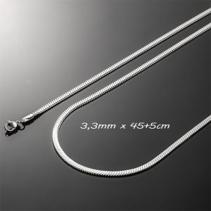 TN531c Dây chuyền titan trơn không kèm mặt kiểu cán dẹp 3mm