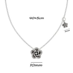 TN903a Dây chuyền thép titan hoa hồng cách điệu