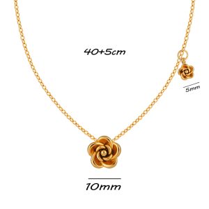 TN903b Dây chuyền thép titan hoa hồng cách điệu