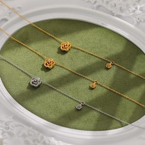 TN903f Dây chuyền thép titan hoa hồng cách điệu