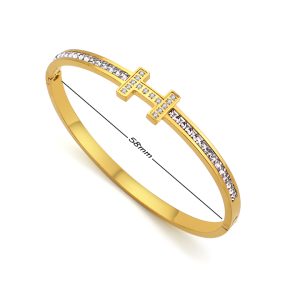 TV230a Vòng tay nữ titan chữ H Hermes đính đá mạ vàng