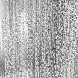 D009c Dây chuyền inox chữ cong mắc xích 2,4mm