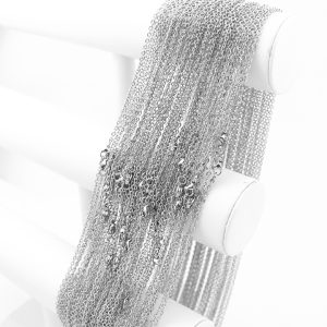 D009f Dây chuyền inox chữ cong mắc xích 2,4mm