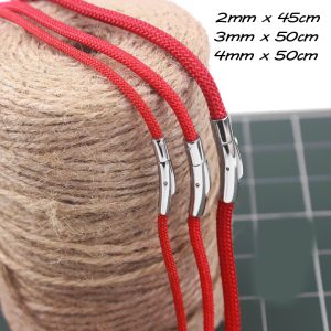 DN157b Dây chuyền, vòng cổ dù thái màu đỏ khóa titan