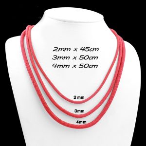 DN157c Dây chuyền, vòng cổ dù thái màu đỏ khóa titan