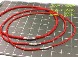 DN157d Dây chuyền, vòng cổ dù thái màu đỏ khóa titan
