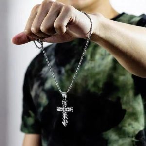 MD145b Mặt dây chuyền hình thánh giá theo phong cách Gothic