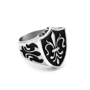 N613 Nhẫn nam inox chrome heart phong cách Viking