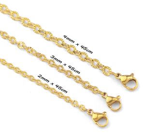 D038b Dây chuyền chữ cong inox mạ vàng móc máy