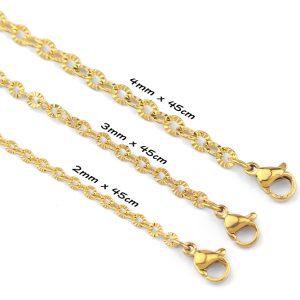 D038b Dây chuyền chữ cong inox mạ vàng móc máy